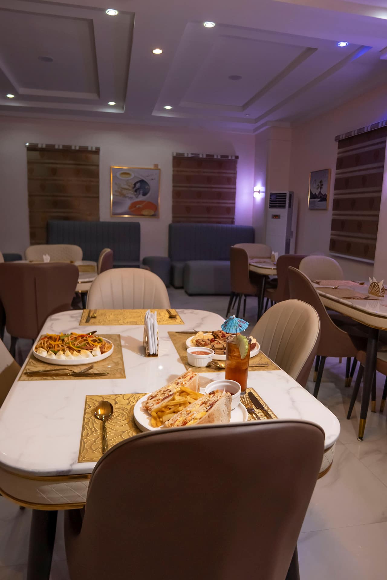 Freshly served meals in the restaurant
